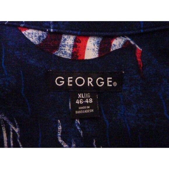 Goerge Short Sleeve Shirt-Pocket-Red,White,Blue Sail Boat Design-sz XL - Picture 4 of 4